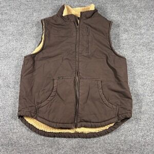 Lee Vest Men's M Brown Canvas Sherpa Lined Full Zip Workwear Outdoors